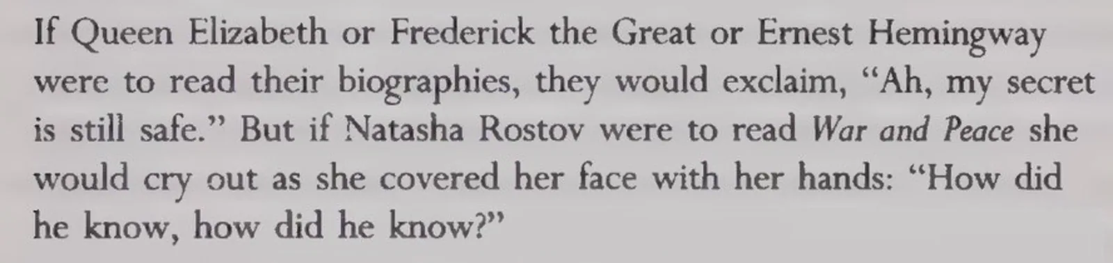 Natasha is horrified the readers know her deepest secrets